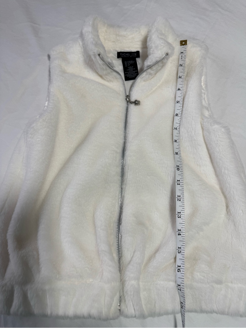 Rachel Zoe Cream Faux Fur Zip Vest